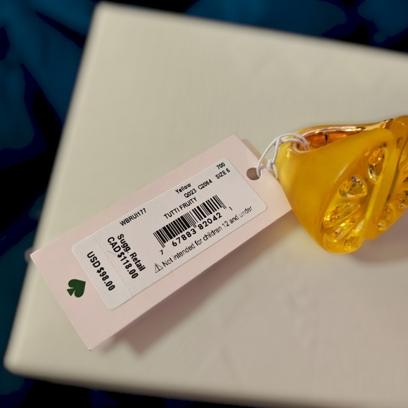 New Kate Spade Cocktail Ring Tutti Fruity Statement Ring Size 6 Lemon Ring - Picture 10 of 12